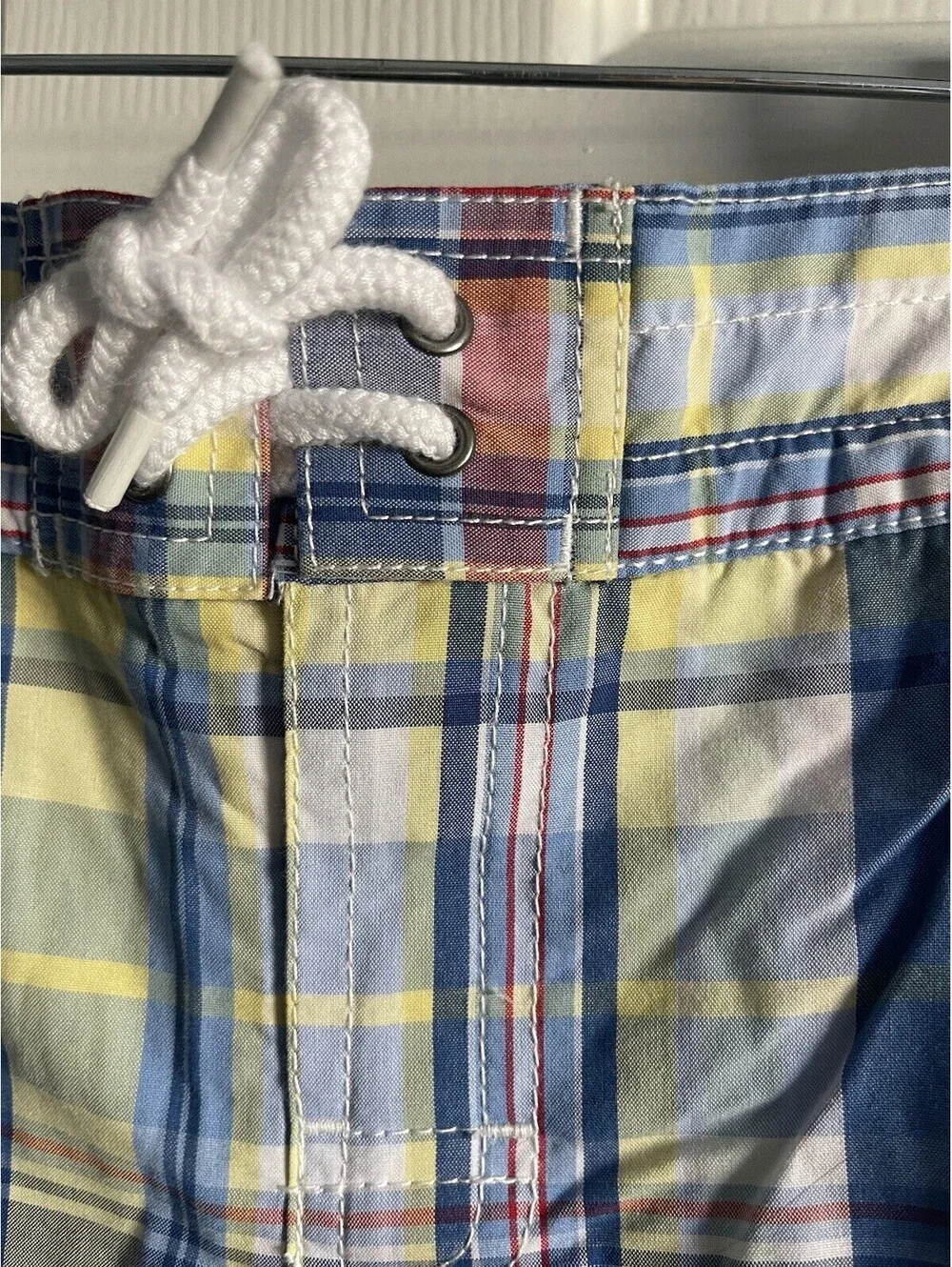 Ralph Lauren Swim Trunks Shorts Boys Youth POLO  Blue Plaid Lined Size 7